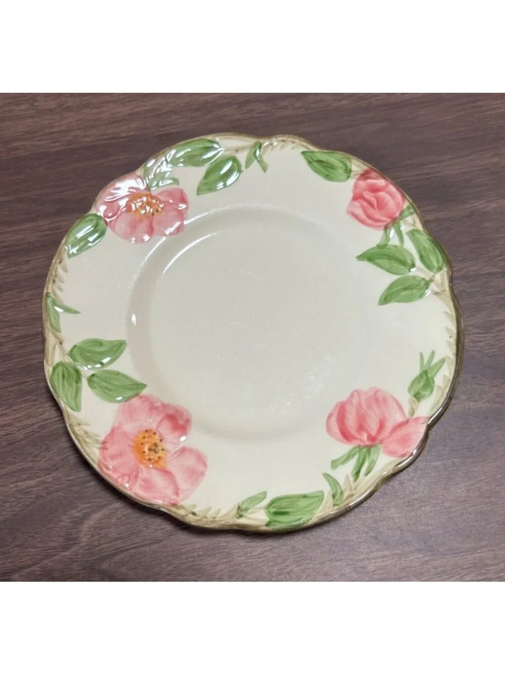 Franciscan Earthenware Desert Rose Bread & Butter Plates Set of  2 VTG 1960s
